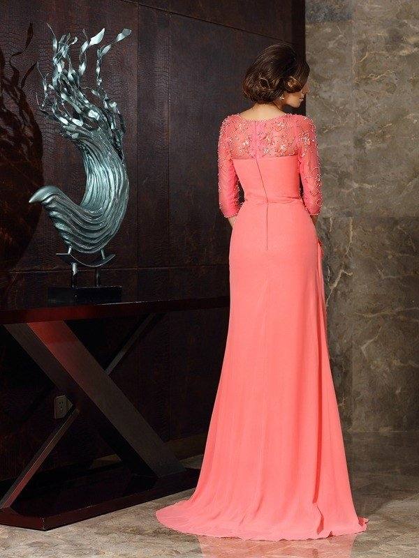 Trumpet/Mermaid Sweetheart 1/2 Sleeves Long Chiffon Mother of the Bride Dresses - RongMoon