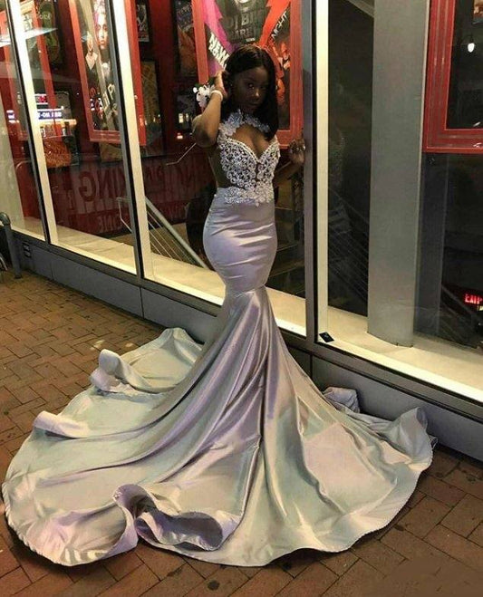 Elegant Robe De Soiree Mermaid Sweetheart Appliques Beaded Crystals Sexy Long Prom Dresses Prom Gown Evening Dresses - RongMoon