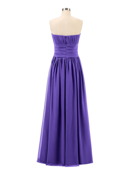 Long Strapless Chiffon Bridesmaid Dress-Regency