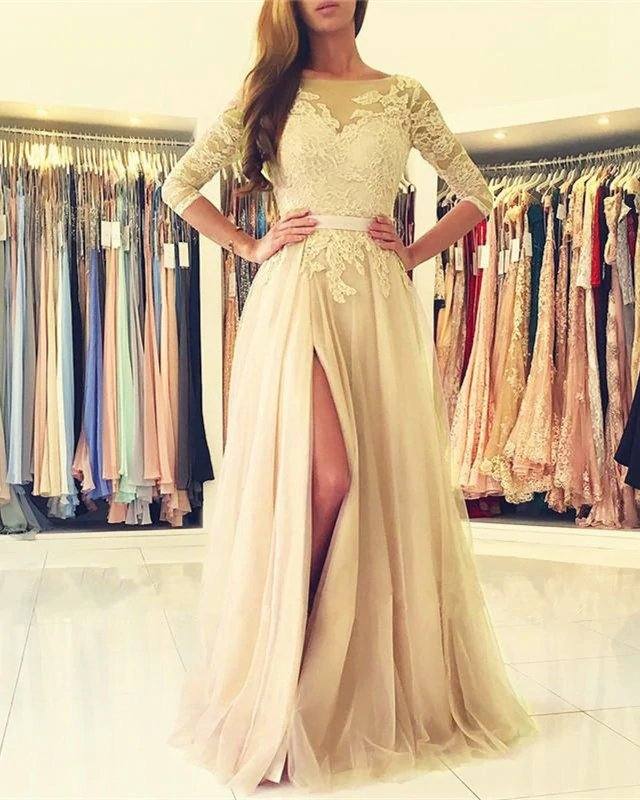 Pink Tulle Bridesmaid Dresses With Sleeves - RongMoon