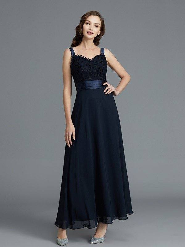 A-Line/Princess Sweetheart Sleeveless Chiffon Ankle-Length Mother of the Bride Dresses - RongMoon