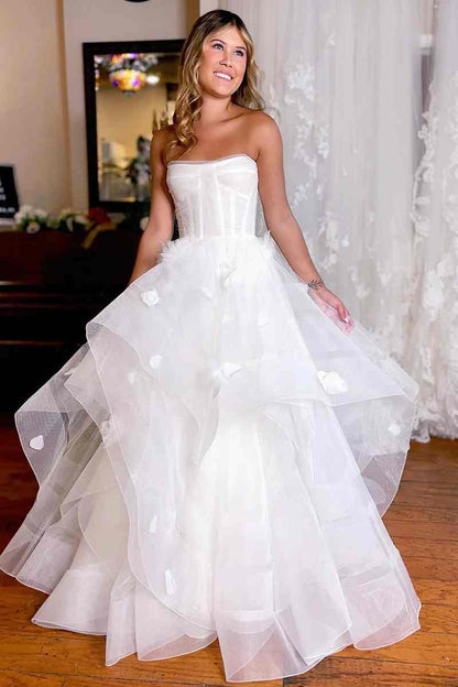 Princess Off the Shoulder A-Line Lace Ball Gown Wedding Dress
