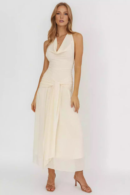 Gorgeous backless lining, waist strap, back with zipper Prom Dresses