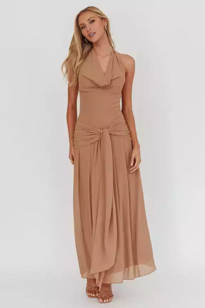 Gorgeous backless lining, waist strap, back with zipper Prom Dresses