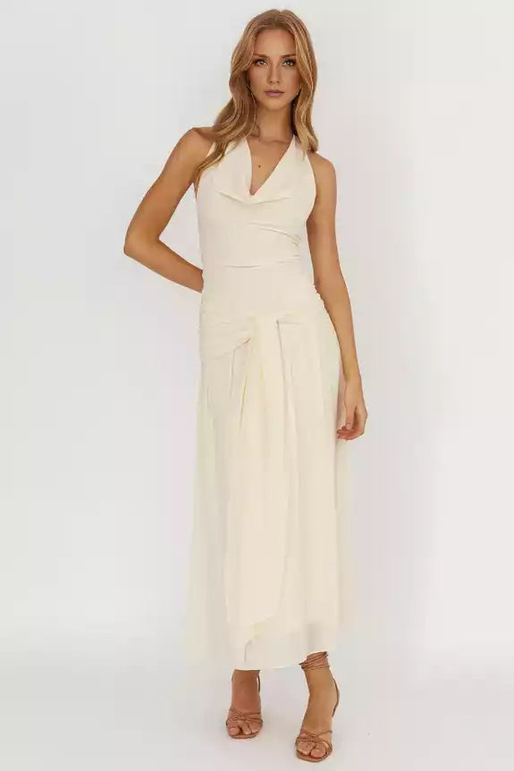 Gorgeous backless lining, waist strap, back with zipper Prom Dresses