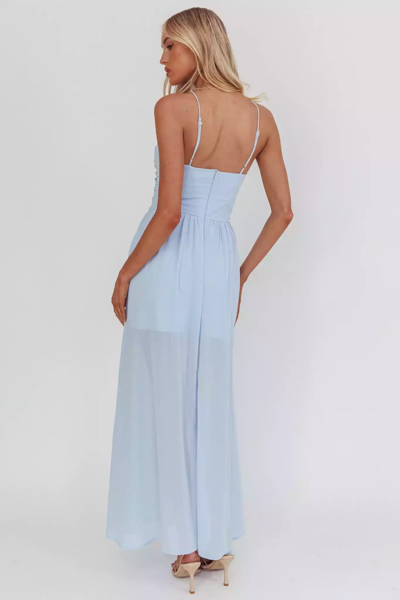 Gorgeous pleated corset with adjustable shoulder straps and zipper at the back Prom Dresses