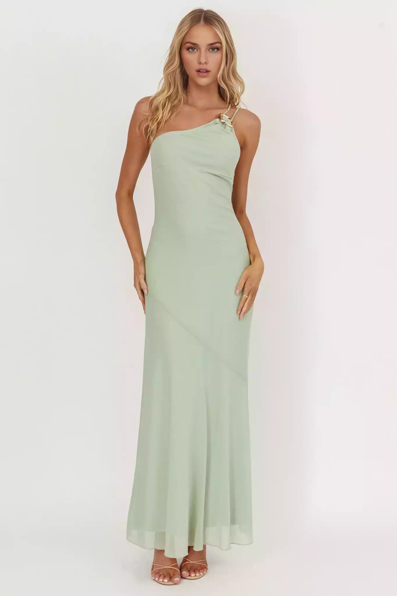 Gorgeous single shoulder design with lining and back zipper, double adjustable shoulder straps Prom Dresses