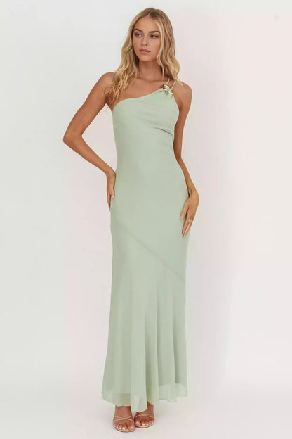 Gorgeous single shoulder design with lining and back zipper, double adjustable shoulder straps Prom Dresses
