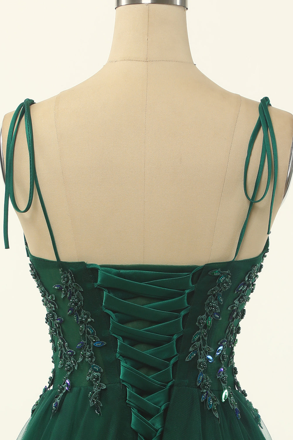 Green Sweetheart Tie-Strap A-Line Short Homecoming Dress