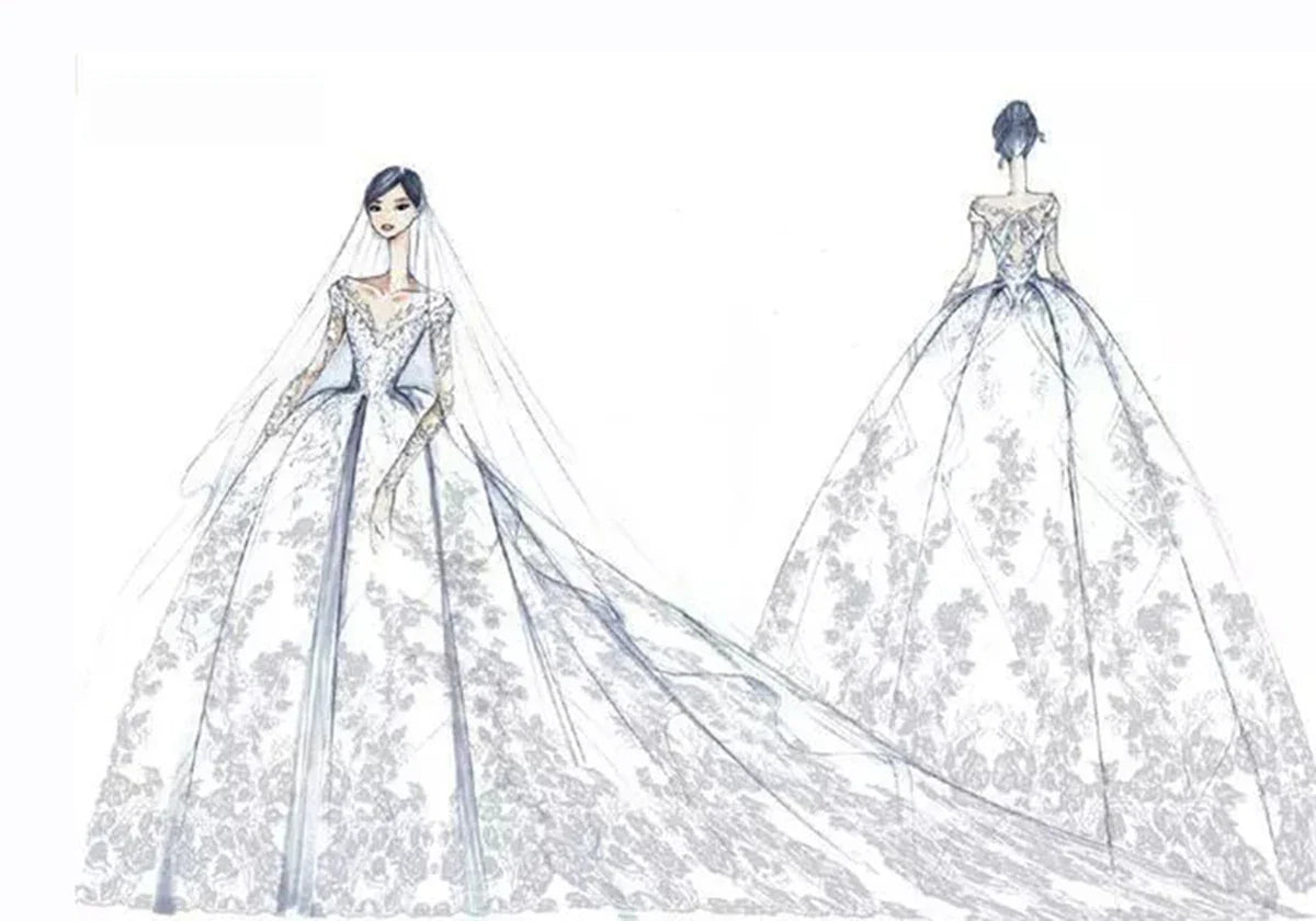Mermaid Lace Wedding Dress Luxury Crystals Beaded Bridal Gown