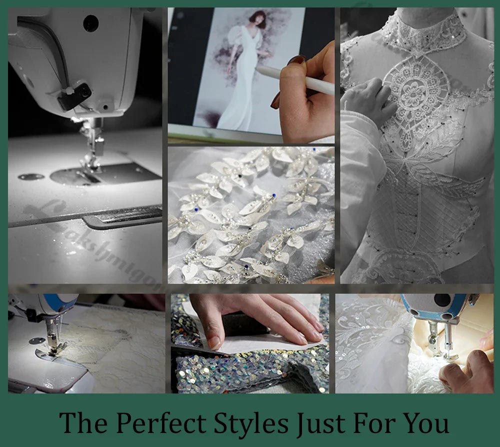 Customized Lace Appliques Beach Wedding Dress Boho Gowns