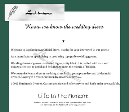 Lakshmigown Tea-Length Short Wedding Dress Strapless Split Gowns