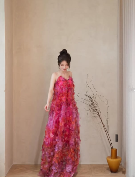 Beautiful Tulle Print Pleated A Line Prom Dress，Wedding Dress cc2987