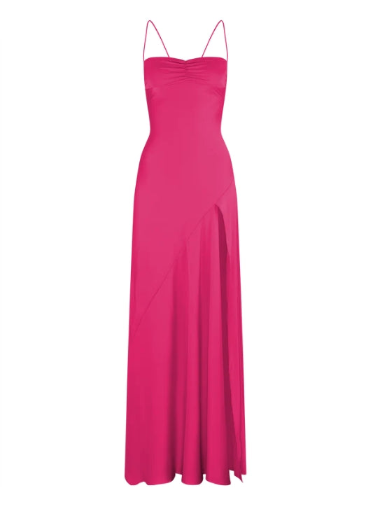Aimishang Elegant Dresses Gowns Evening Dresses Spaghetti Straps Long Prom Dress Satin Formal Party Dress