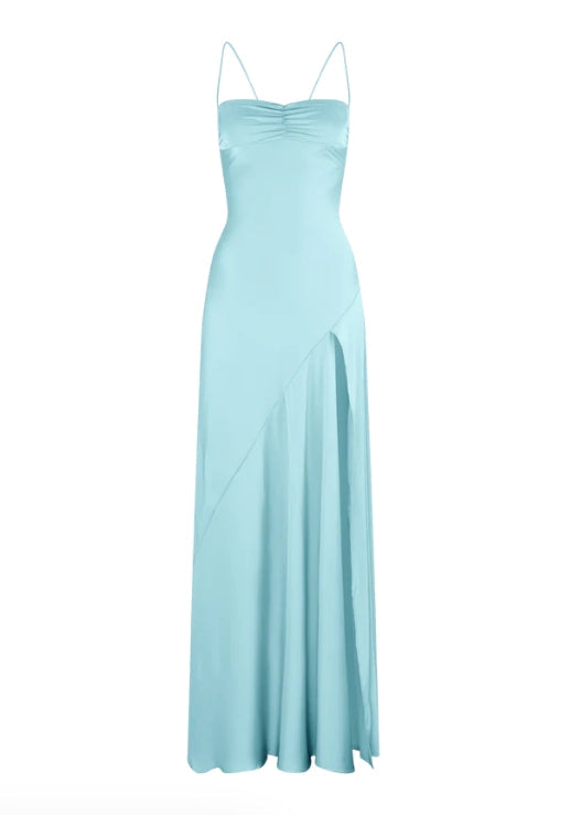 Aimishang Elegant Dresses Gowns Evening Dresses Spaghetti Straps Long Prom Dress Satin Formal Party Dress