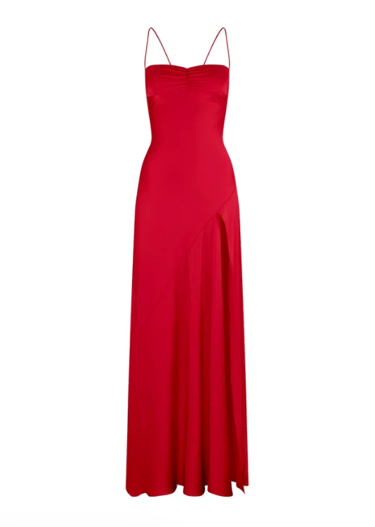 Aimishang Elegant Dresses Gowns Evening Dresses Spaghetti Straps Long Prom Dress Satin Formal Party Dress