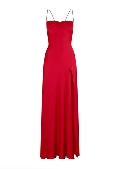 Aimishang Elegant Dresses Gowns Evening Dresses Spaghetti Straps Long Prom Dress Satin Formal Party Dress
