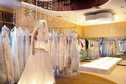 Liyuke Elegant Princess Ball Gown Wedding Dresses With Beading Appliques Lace Off Shoulder For Brides
