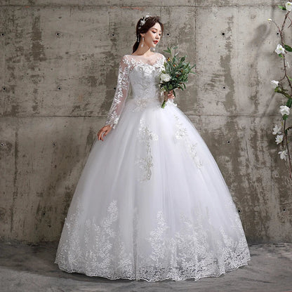 Wedding Dress Long Sleeve Ball Gown Luxury Lace Plus Size