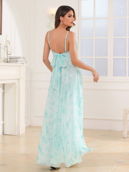Sweetheart Pleated Long Dress With Slit Minty Cloud