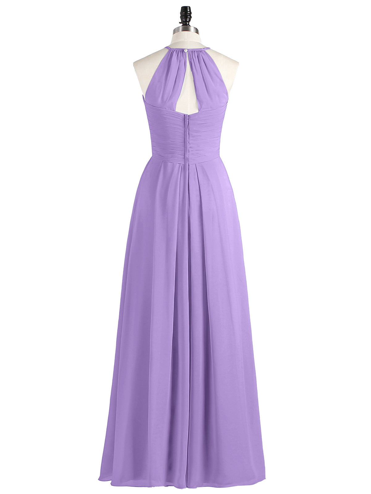 Long Chiffon Halter Bridesmaid Dresses-Tahiti