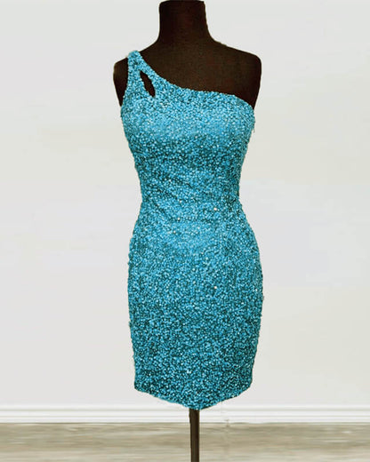 One Strap Sequin Bodycon Dress