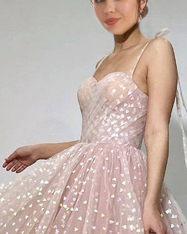 Blush Hearty Tulle Homecoming Dress