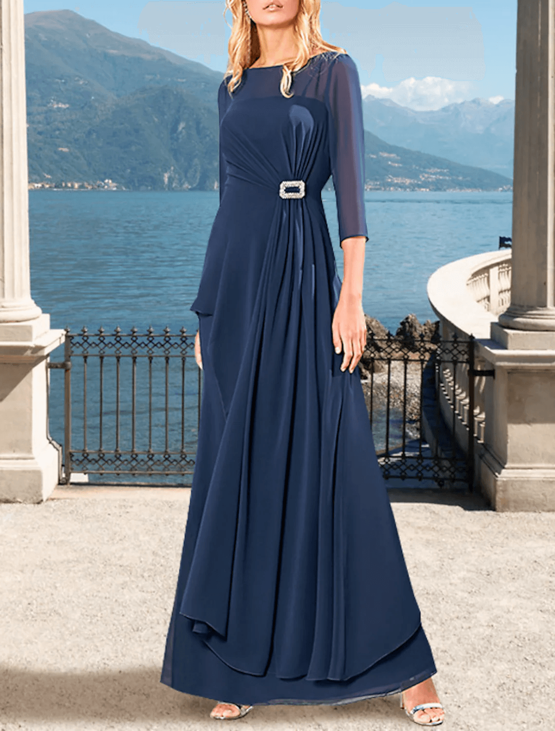 A-Line Mother of the Bride Dress Plus Size Elegant - RongMoon