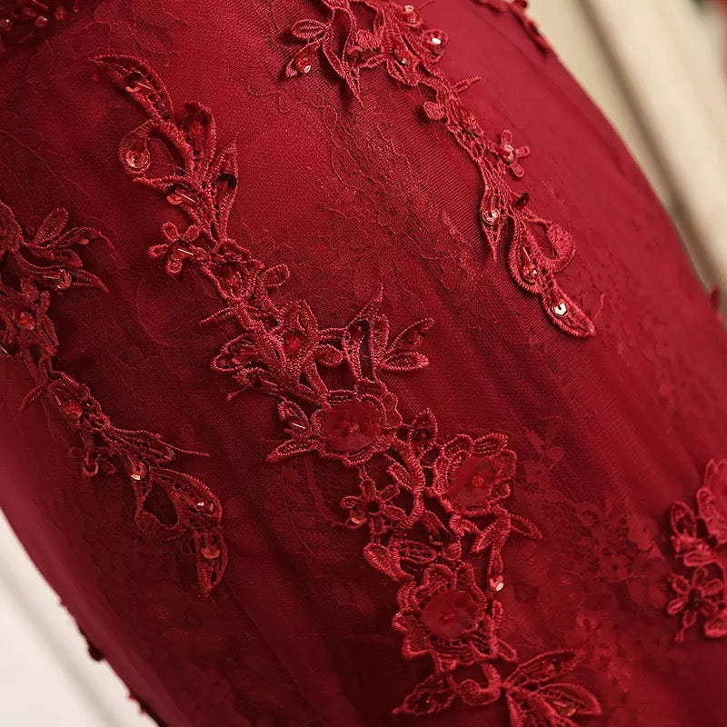 Open Back Lace Mermaid Dresses With Straps