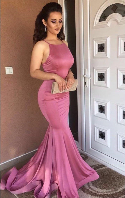 Long Backless Mermaid Prom Evening Dresses