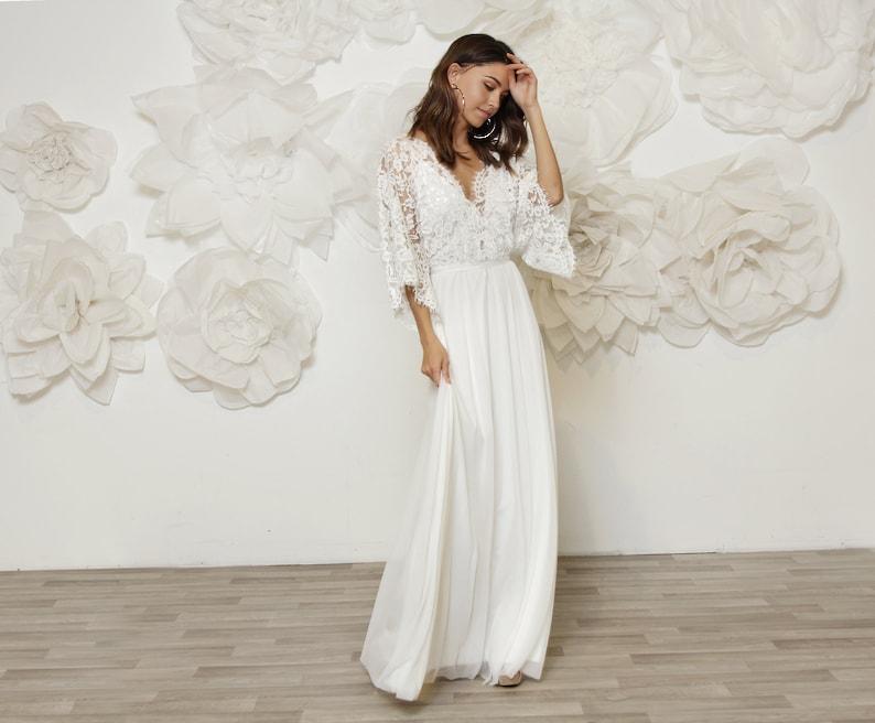 Effortlessly Cool And Comfortable Modern Boho Wedding Dress