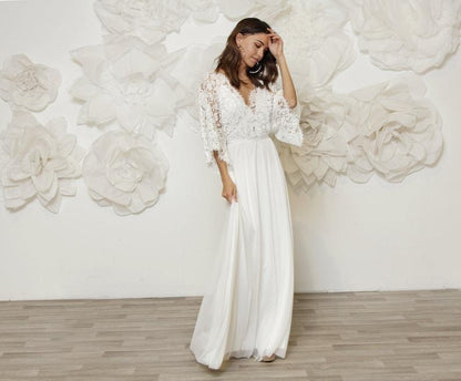 Effortlessly Cool And Comfortable Modern Boho Wedding Dress