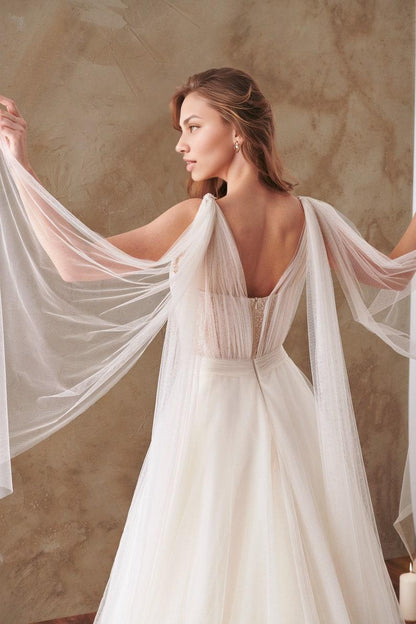 Boho Bridal Gown Tulle Wedding Gown Lace Bridal Gown Ivory Bridal Gown