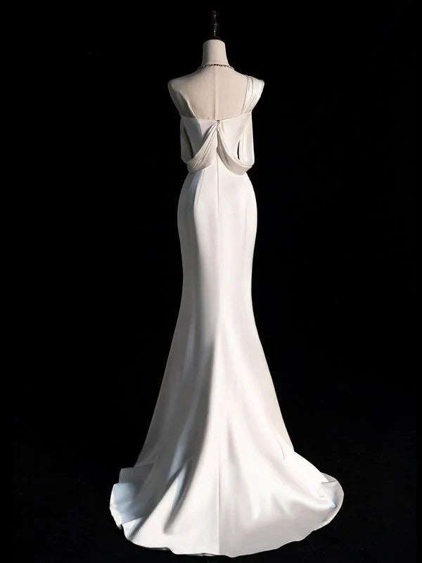 Wholesale Simple One Shoulder Prom Dress Mermaid Wedding Dress Elegant Evening Dress