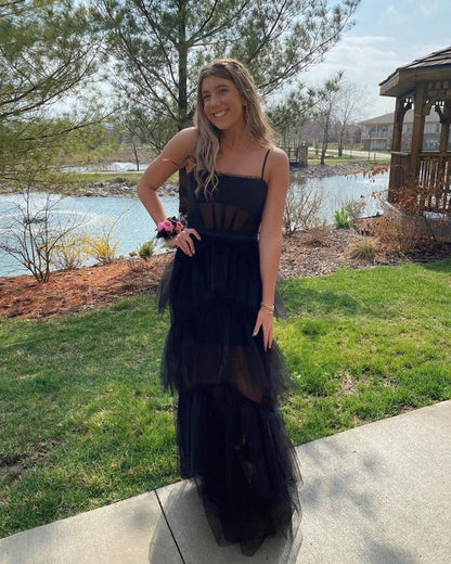 Aimishang Black Prom Dress Women Sexy Charming Evening Party Dress