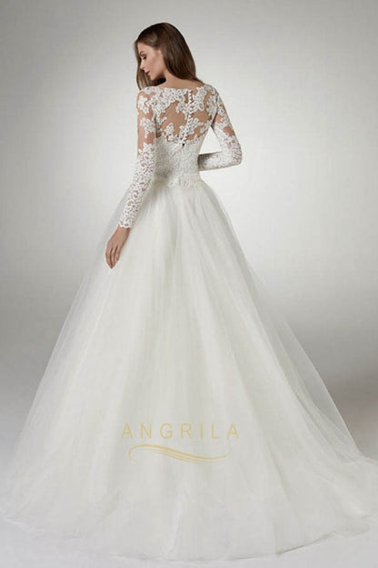 Unique A-line/Princess Tulle & Lace Wedding Dresses
