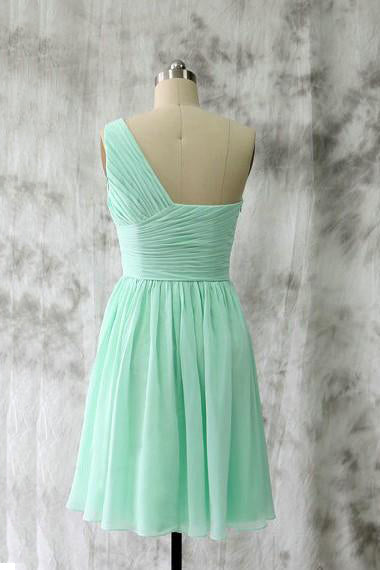 A-line Sweetheart One-shoulder Chiffon Bridesmaid Dresses