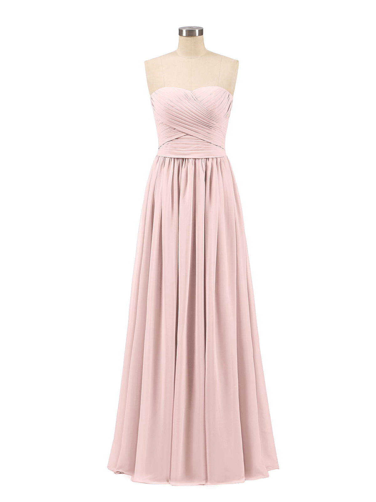 Chiffon Long Strapless Dress for Bridemaids Dusty Rose