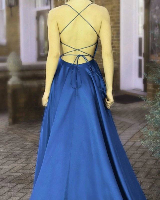Sexy Backless Long Satin Bridesmaid Dresses - RongMoon