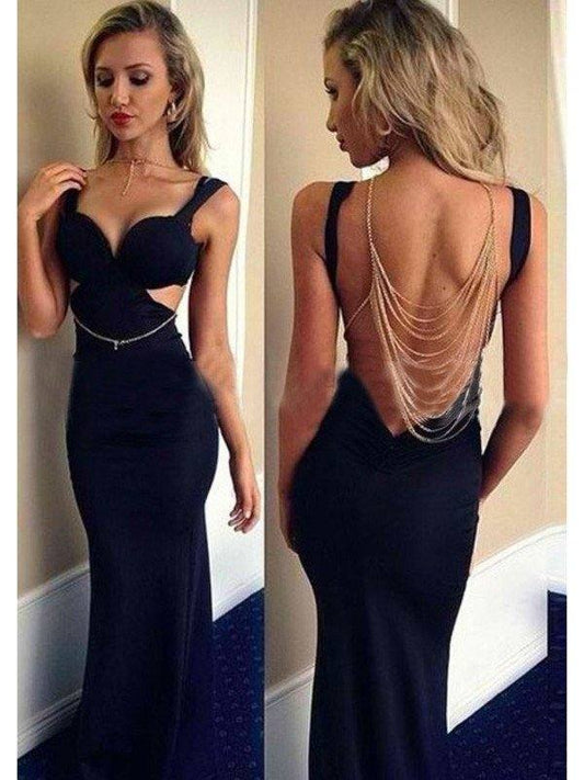 Trumpet/Mermaid Sweetheart Sleeveless Sweep/Brush Train Jersey Dresses - RongMoon