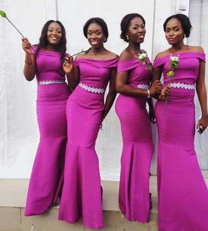 South African Bridesmaid Dresses For Women Mermaid Off The Shoulder Long Cheap Under 50 Wedding Party Dresses - RongMoon