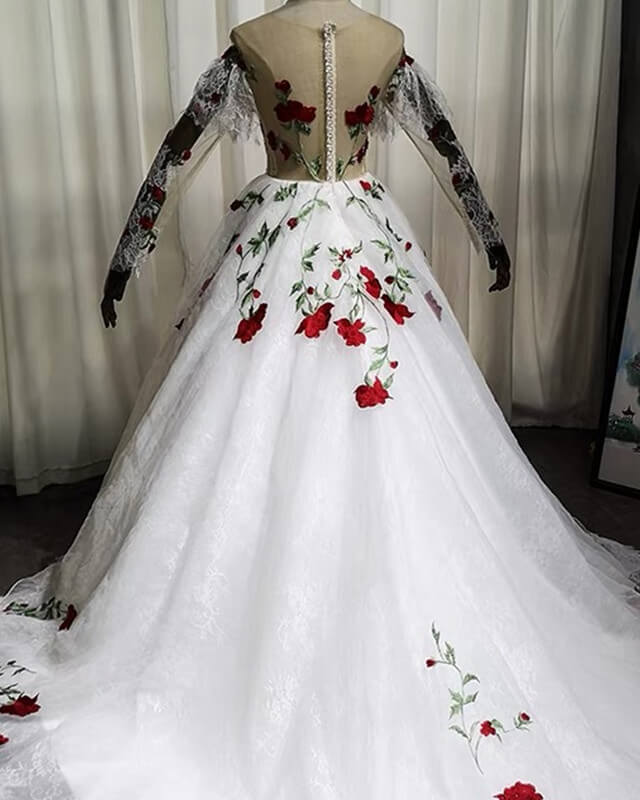 Lace Charro Quinceanera Dresses Long Sleeve