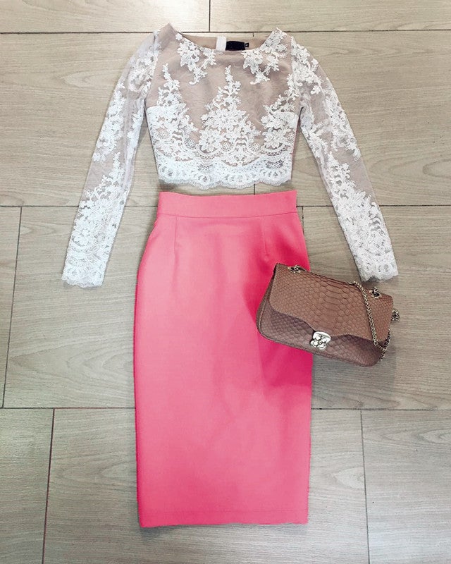 Lace Crop Top Prom Dresses Short Two Piece Homecoming Dress
