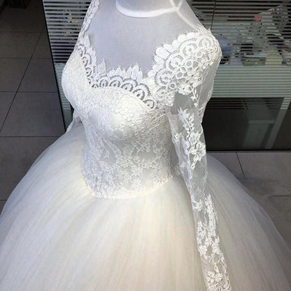 Lace Long Sleeves Wedding Dresses Ball Gowns