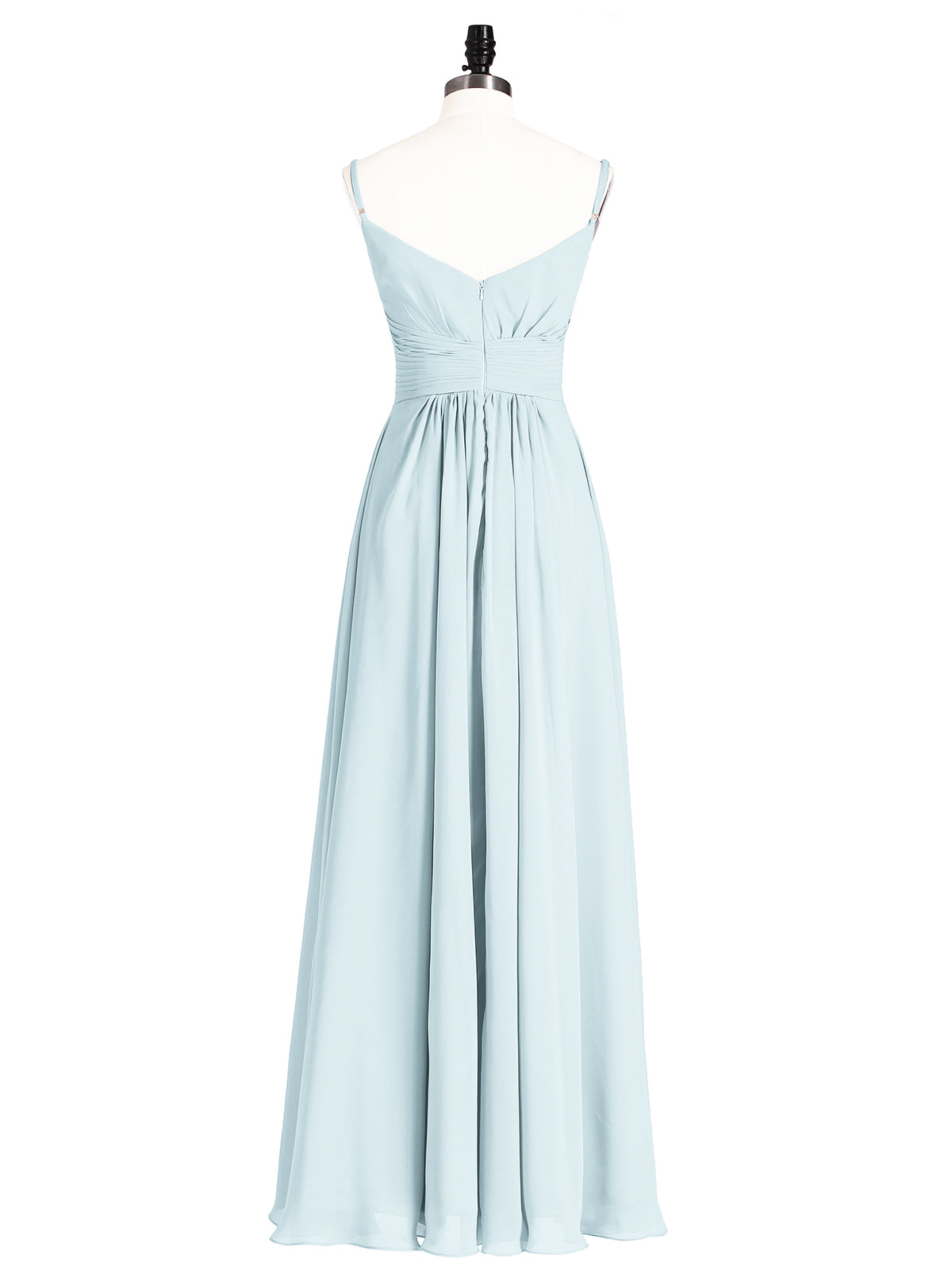 Empire Bridesmaid Gown with Spaghetti Strap-Mist