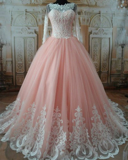 Princess Wedding Dresses Lace Long Sleeves