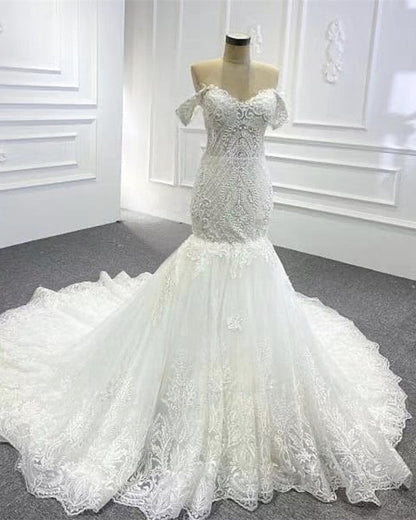 Mermaid Lace Wedding Off The Shoulder Bridal Gowns