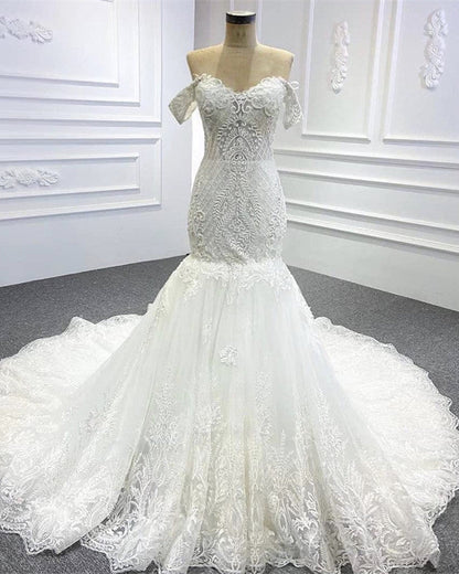 Mermaid Lace Wedding Off The Shoulder Bridal Gowns