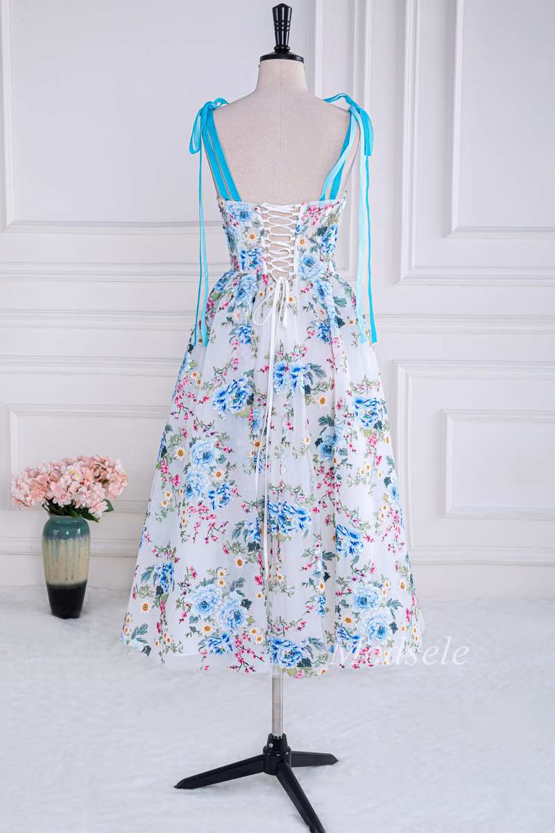 Floral Embroidery Sweetheart Lace-Up A-Line Prom Dress