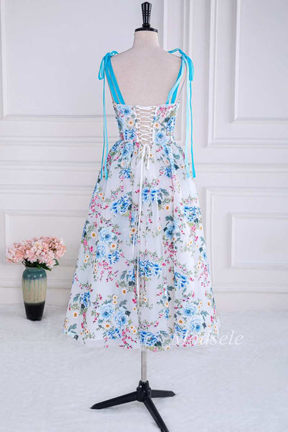 Floral Embroidery Sweetheart Lace-Up A-Line Prom Dress